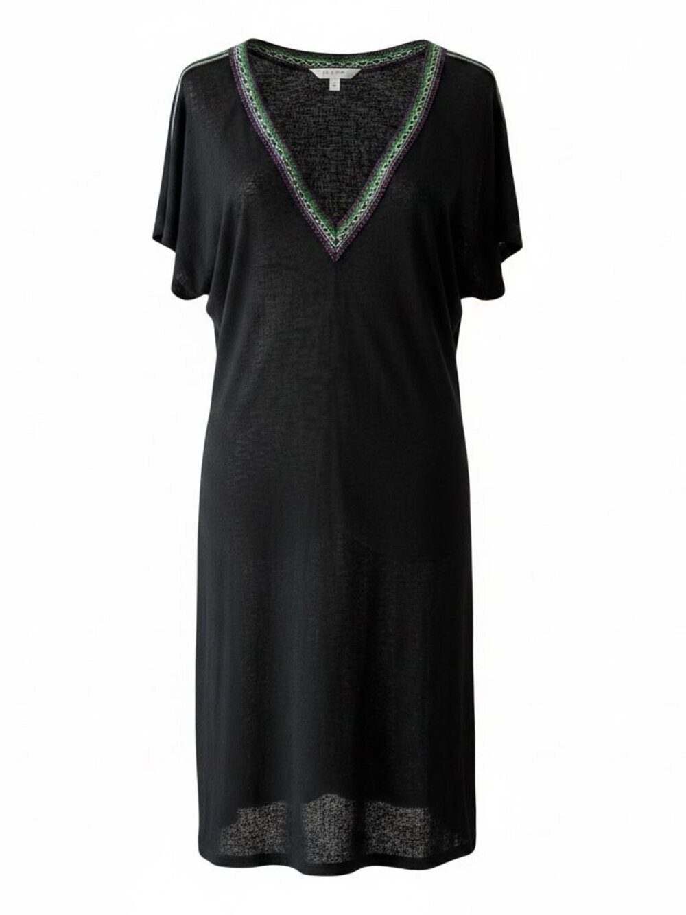 Pitusa V‑Back Cotton Blend Cover‑Up – Black OS